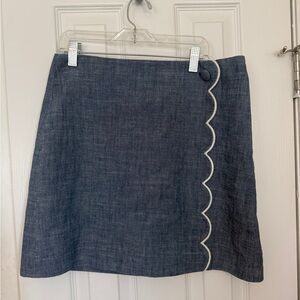 J. Crew Denim Scalloped Women's Skirt